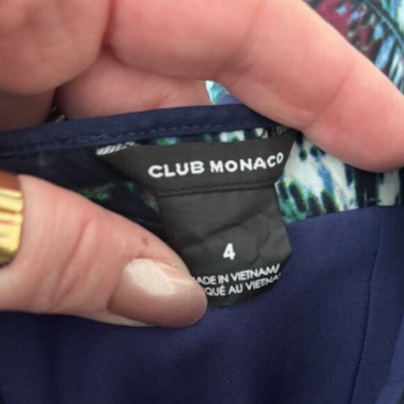 Club Monaco Peacock Feather Strapless Mini Dress size 4 - Picture 4 of 7